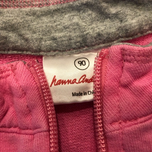 Hanna Andersson pink 1/4 zip sweatshirt - Picture 2 of 3